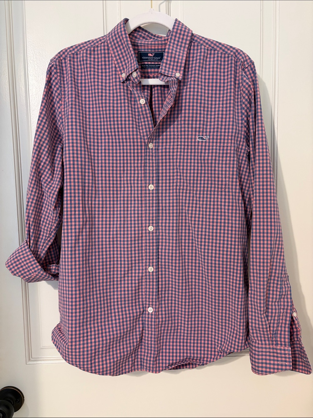 Vineyard Vines Pink and Blue Gingham Button-Down Shirt - Men